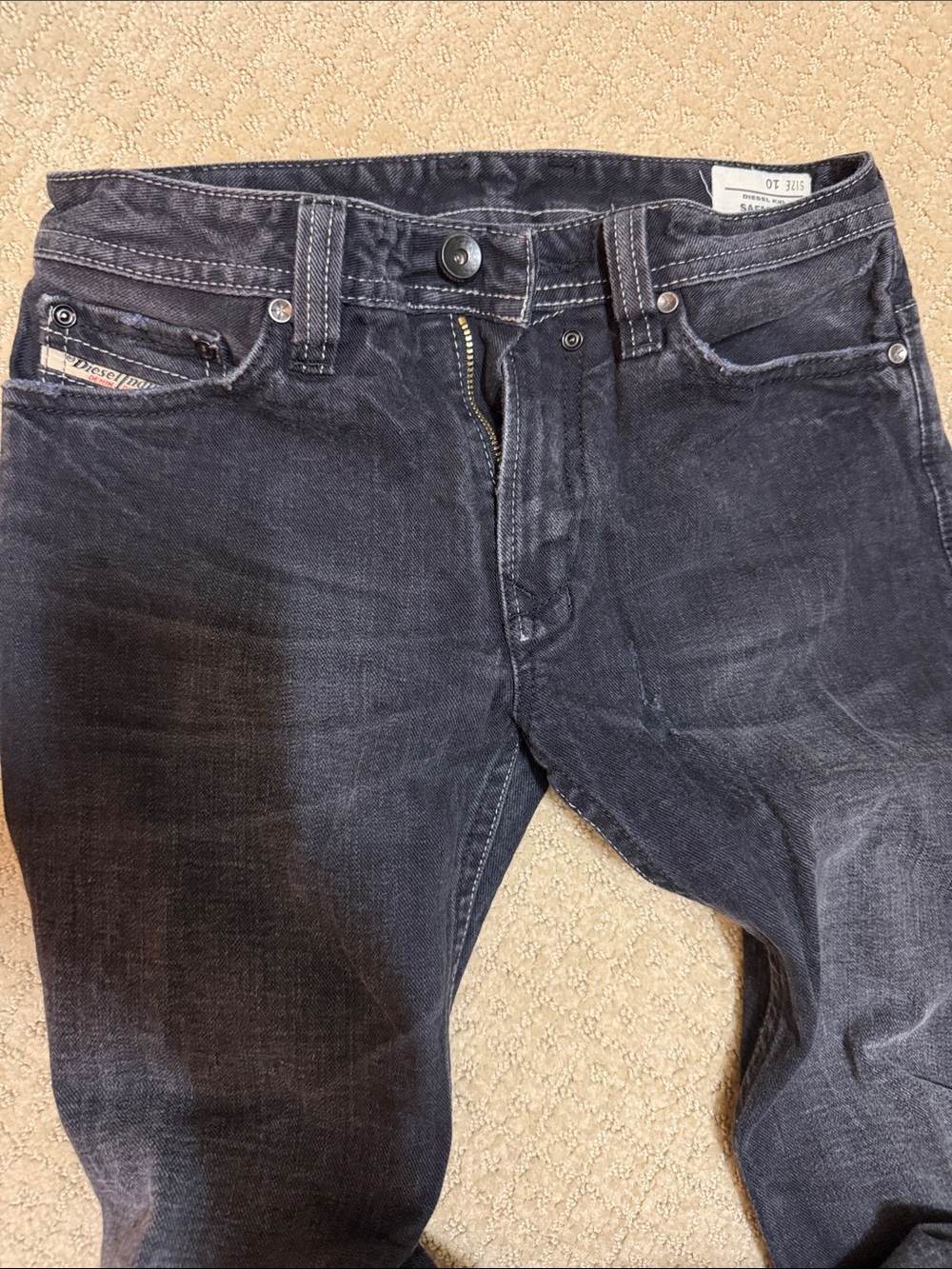 Diesel Boys Black Washed Jeans